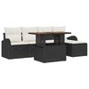vidaXL Tuin Sofa Set met kussen 6 pcs Zwart en crème