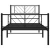 vidaXL Bedframe met hoofd- en voeteneinde metaal zwart 80x200 cm