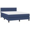 vidaXL Boxspring met matras en LED stof blauw 140x190 cm