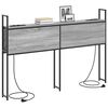 vidaXL Opberghoofdbord met Oplaadstation met plank Grijs sonoma 150 cm