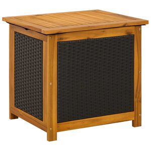 vidaXL Tuinopslagdoos 88 L Massief Acaciahout 60 x 50 x 56 cm Zwart