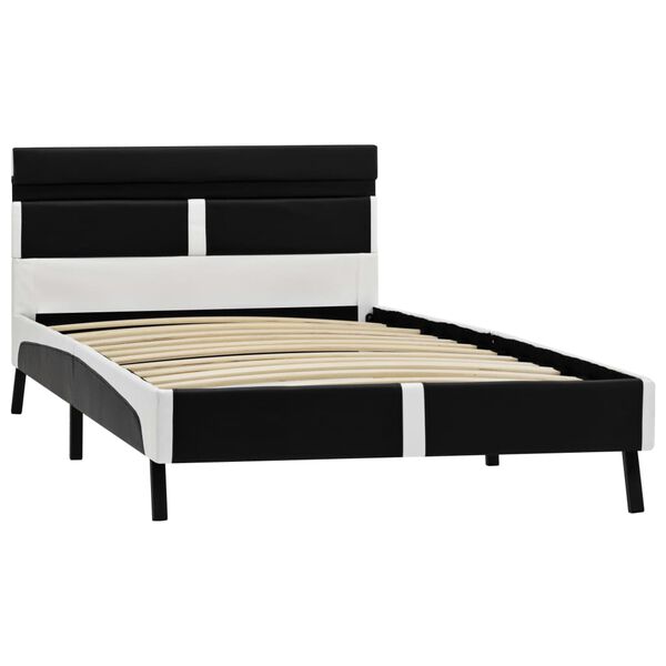 vidaXL Bedframe met LED kunstleer zwart 90x200 cm