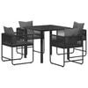 vidaXL Tuin eettafelset 5 pcs Zwart en Anthraciet 80 x 80 x 73 cm
