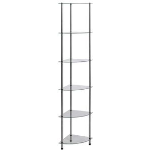 vidaXL Kastje 6-laags 30x30x160 cm gehard glas transparant