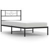 vidaXL Bedframe met hoofdbord metaal zwart 100x190 cm