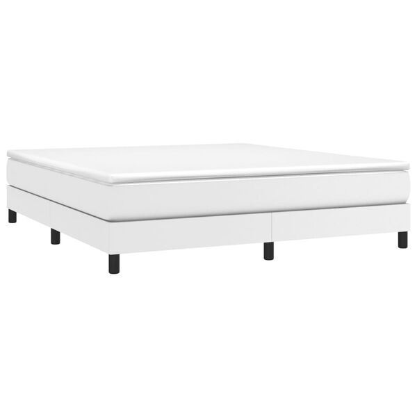 vidaXL Boxspring met matras kunstleer wit 160x200 cm