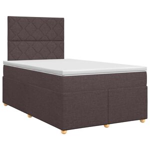 vidaXL Boxspringbed met matras Donkerbruin 120 x 200 cm Stof