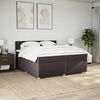vidaXL Boxspring met matras stof donkerbruin 200x200 cm