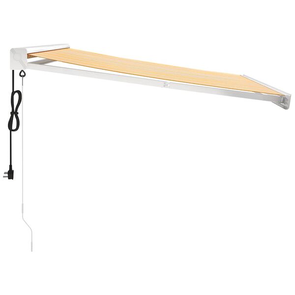 vidaXL Luifel uittrekbaar 3,5x2,5 m stof en aluminium geel en wit