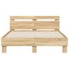 vidaXL Bedframe met hoofdeinde bewerkt hout sonoma eiken 120x190 cm