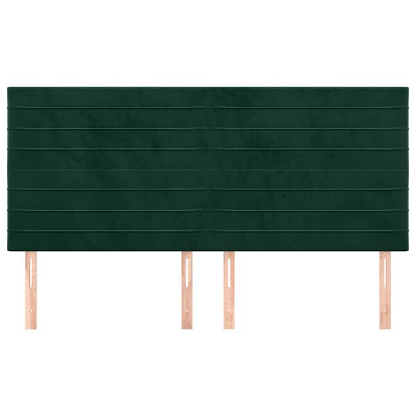 vidaXL Hoofdbord donkergroen 200x5x118/128 cm fluweel