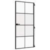 vidaXL Binnendeur smal 93x201,5 cm gehard glas en aluminium zwart