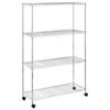vidaXL Opbergrek 4-laags met wielen 200 kg 90x35x142 cm chroomkleurig