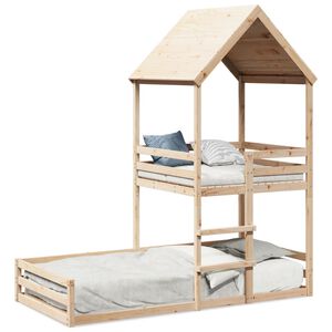 vidaXL Stapelbedframe zonder matras massief grenenhout 90x200 cm