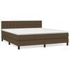 vidaXL Boxspring met matras stof donkerbruin 180x200 cm
