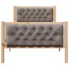 vidaXL Bedframe met hoofdeinde Taupe 90 x 200 cm Massief grenenhout