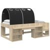 vidaXL Bed met Tunnel 3 st Sonoma Eiken en Zwart Bewerkt hout