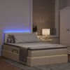 vidaXL Opbergbed met LED met matras met LED Cr&egrave;me 120 x 200 cm Stof