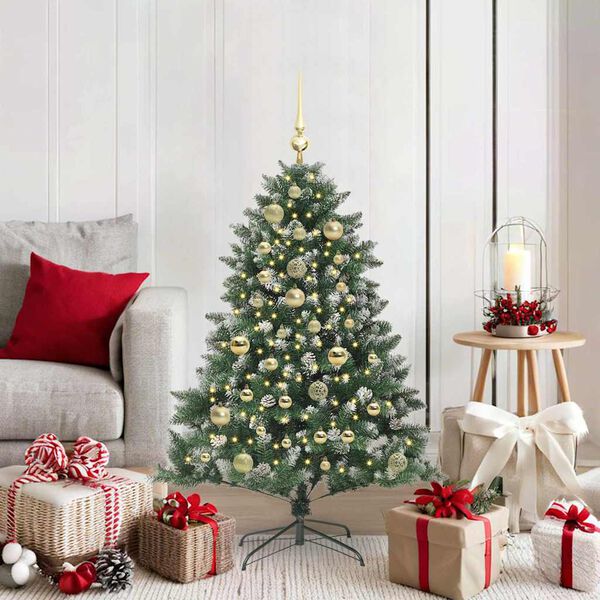 vidaXL Kunstkerstboom met 150 LED Groen 120 cm PVC en Plastic en Staal