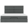vidaXL Ottoman bed met matras 160x200cm stof donkergrijs