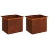 vidaXL Plantenbak met led 2 st Roestkleurig 50 x 60 x 48 cm
