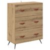 vidaXL Ladekast 3-Lade Artisan Eik 69,5 x 34 x 90 cm