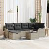 vidaXL Tuin Sofa Set met kussen met opslag 7 pcs Lichtgrijs Poly riet