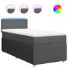 vidaXL Boxspring met matras stof donkergrijs 80x200 cm