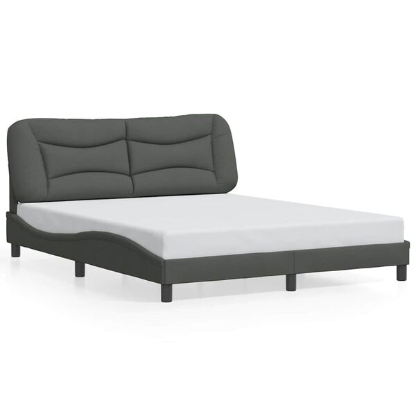 vidaXL Bedframe zonder matras "Hvar" stof donkergrijs 160x200 cm