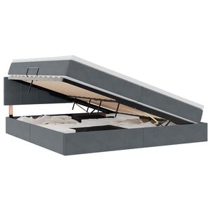 vidaXL Opslag bed met matras Donkergrijs 200 x 200 cm Fluweel