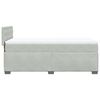 vidaXL Boxspring met matras fluweel lichtgrijs 80x200 cm