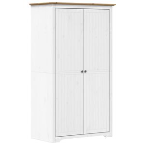 vidaXL Kledingkast BODO 99x53,5x173 cm massief grenenhout wit bruin