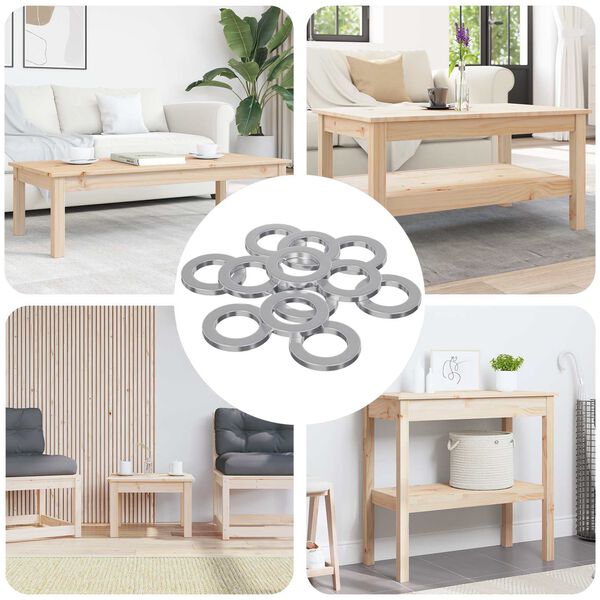 vidaXL Washers 12 pcs Zilver 10 x 10 x 1,2 mm IJzer