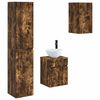 vidaXL Badkamerkastenset 3 st Gerookt eiken 33 x 34,5 x 160 cm