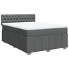 vidaXL Boxspring met matras stof donkergrijs 140x190 cm