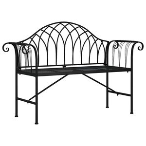 vidaXL Tuinbank 2-zits 128 cm staal zwart