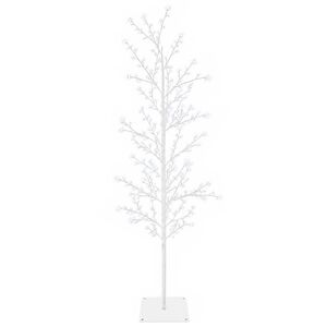 vidaXL Micro berken kerstboom Wit 150 cm Staal 360 LED's