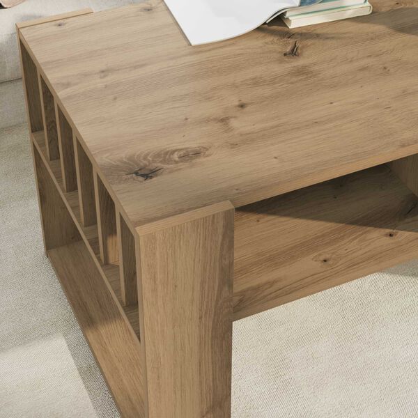 vidaXL Salontafel Artisan Eiken 92 x 49,5 x 45 cm Bewerkt hout