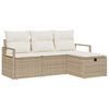 vidaXL Tuin Sofa Set met kussen met opslag 4 pcs Beige Poly riet
