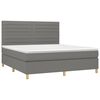 vidaXL Boxspring met matras en LED stof donkergrijs 180x200 cm