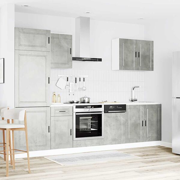 vidaXL 7-delige Keukenkastenset Porto bewerkt hout betongrijs