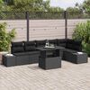 vidaXL Tuin Sofa Set met opslag 7 pcs Zwart Poly riet