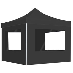 vidaXL Partytent inklapbaar met wanden 2x2 m aluminium antraciet