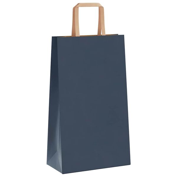 vidaXL Papieren zakken 250 st met hengsels 21x11x36 cm blauw