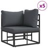 vidaXL Tuin Sofa Set met kussen 7 pcs Zwart Aluminium