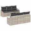 vidaXL Bankstel 7 st Licht Grijs en Donker Grijs poly rattan