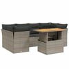 vidaXL 7-delige Loungeset met kussens poly rattan grijs