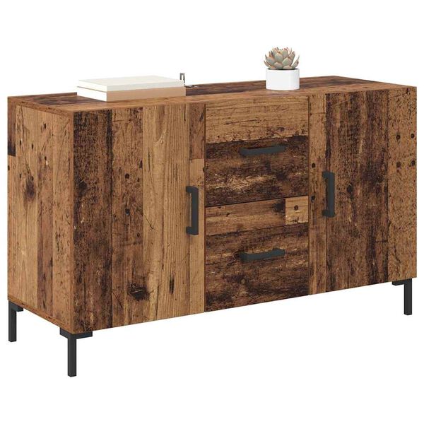 vidaXL Dressoir met lade Oud Hout 100 x 36 x 60 cm Bewerkt hout