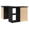 vidaXL Bureau met lade Zwart Eiken 145 x 100 x 76 cm Bewerkt hout