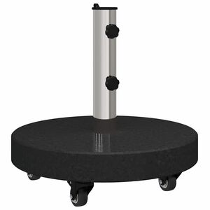 vidaXL Parasolvoet 30kg Zwart Graniet en RVS Rond